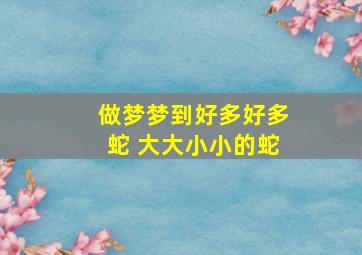 做梦梦到好多好多蛇 大大小小的蛇